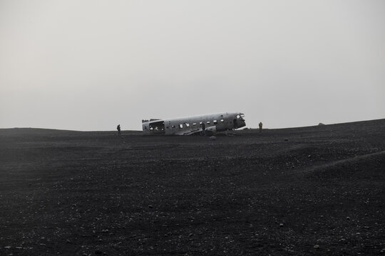 Crashed Navy Douglas Super DC-3 plane in Vik, Iceland