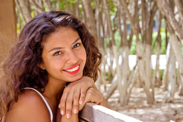 Headshot portrait of young woman