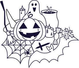 illustration of halloween elements