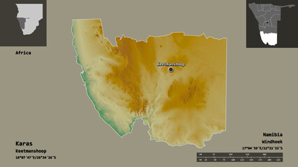 Karas, region of Namibia,. Previews. Relief
