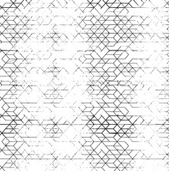 Rough, irregular texture composed of monochrome geometric elements. Overlay distressed grunge background. Abstract vector illustration. Isolated on white background. EPS10