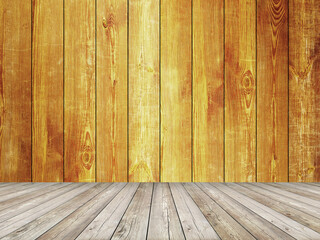 Elegant wooden wall and floor empty interior background