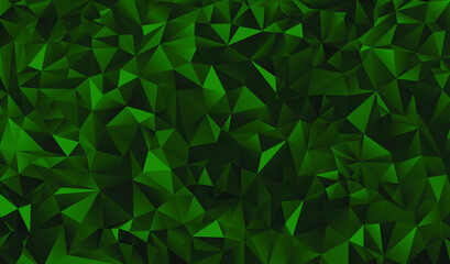 Green polygonal background. Vector illustration. 