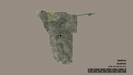 Location of Omusati, region of Namibia,. Satellite