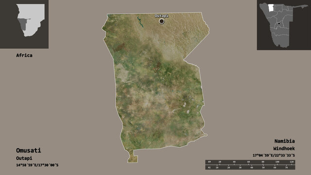 Omusati, region of Namibia,. Previews. Satellite