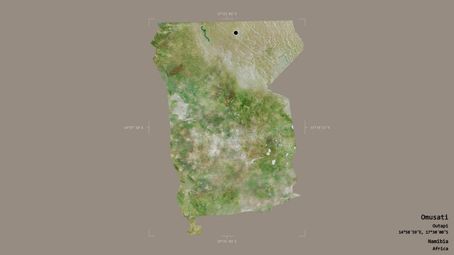 Omusati - Namibia. Bounding box. Satellite