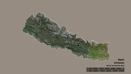 Location of East, development region of Nepal,. Satellite