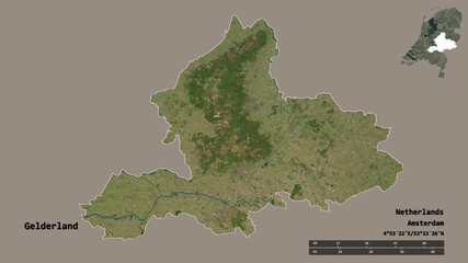 Gelderland, province of Netherlands, zoomed. Satellite