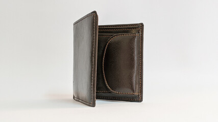 Unbranded men wallet brown leather isolated on white background 