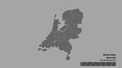 Location of Noord-Holland, province of Netherlands,. Bilevel