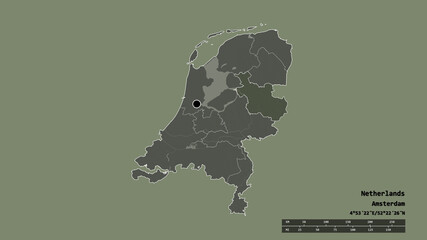 Location of Overijssel, province of Netherlands,. Administrative
