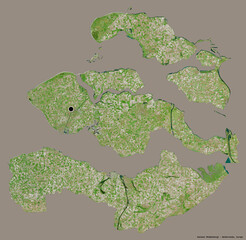 Zeeland, province of Netherlands, on solid. Satellite