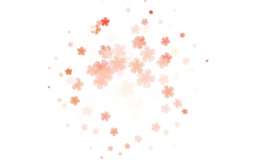 Light Red vector doodle pattern with flowers.