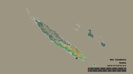 Location of Sud, province of New Caledonia,. Relief