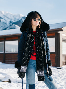 Cool winter outfit in Alberta, Canada