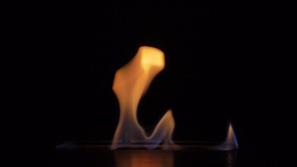 Close up of golden moving  flames 