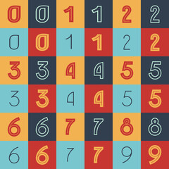 Art Deco inspired numbers set with line in the middle.