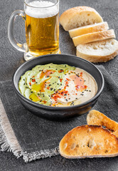 Bowl of guacamole and hummus