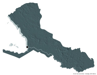 Rio San Juan, department of Nicaragua, on white. Administrative