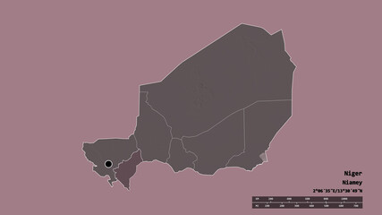 Location of Dosso, department of Niger,. Administrative