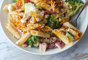 Greek Shawarma Pasta Salad