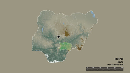 Location of Benue, state of Nigeria,. Relief © Yarr65
