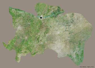 Benue, state of Nigeria, on solid. Satellite © Yarr65