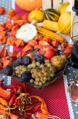 fresh autumn fruits and vegetables thanksgiving