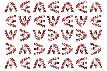 A collage of Santa Claus figurines and a crush on Christmas and New Year .