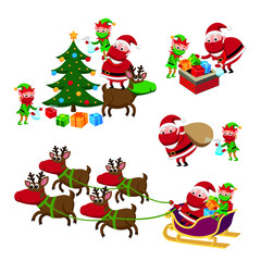 cute cartoon humorous style set of christmas illustrations wit coronavirus theme