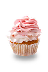 Sponge cake with cream in the form of a rose