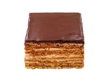 Sponge cake glazed with chocolate