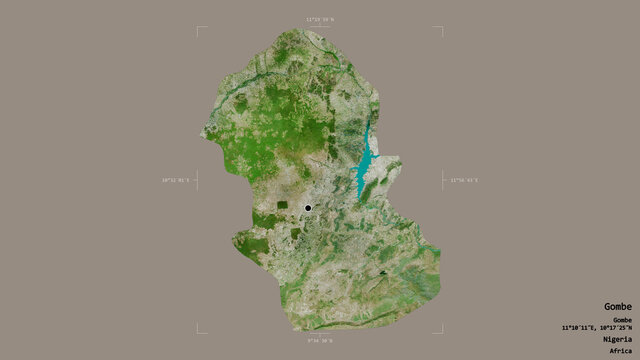 Gombe - Nigeria. Bounding box. Satellite