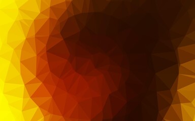 Dark Yellow, Orange vector polygonal pattern. Shining illustration, which consist of triangles. Polygonal design for your web site.