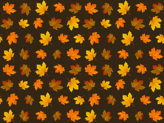 Autumn leaf pattern. Fall leaf decoration. Autumn background with maple leaf. Vector