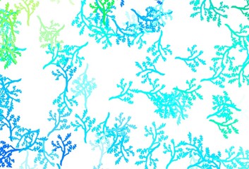 Light Blue, Green vector natural background with branches.