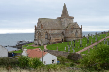 The Auld Kirk of St Monans started by King David in the 14th century, in the East Neuk of Fife, Scotland