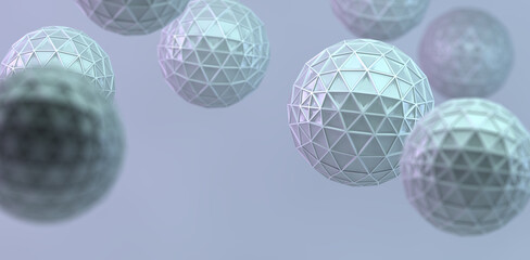 Science and technology abstract background.3d illustration.Abstract background with balls and geometric shapes