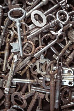 A pile of old keys