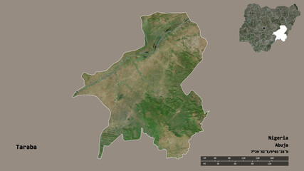 Taraba, state of Nigeria, zoomed. Satellite © Yarr65