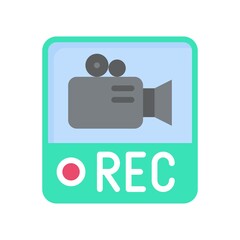 Fototapeta premium live and streaming related video camera with record video vector in flat style,