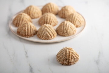 A plate of special and traditional cookie named 