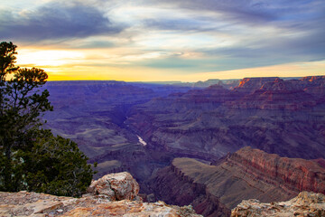 Grand Canyon: South Rim at Sunset in Winter