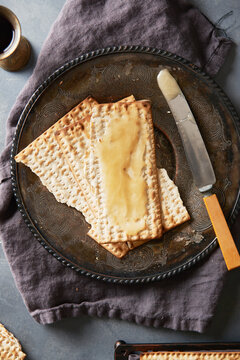 Jewish Passover Matzah with Honey