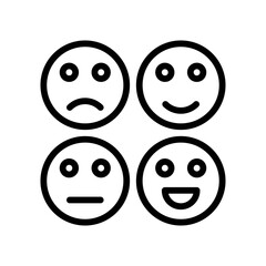 live and streaming related smile, sad, happy emoji vector in lineal style,