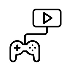 live and streaming related play button with game play buttons vector in lineal style,
