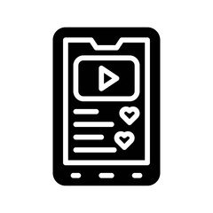 live and streaming related mobile screen with play button vector in solid design,