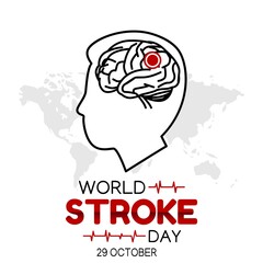 World Stroke Day Vector Illustration. Suitable for greeting card poster and banner.