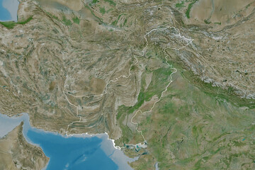 Pakistan borders. Satellite