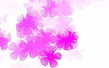 Light Purple, Pink vector abstract backdrop with flowers